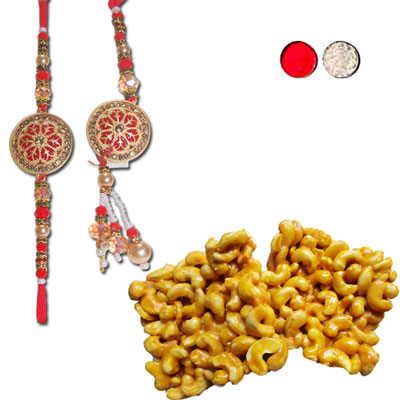 "Rakhi - BBR-915 A (Single Rakhi) ,250gms of KajuPakam Sweet - Click here to View more details about this Product